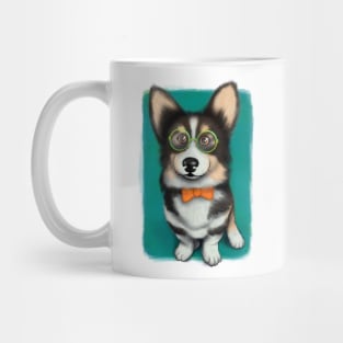 Corgi gentleman illustrated dog Mug